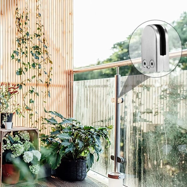 6 stycken glasklämma i rostfritt stål, glasklämma 6-8 mm