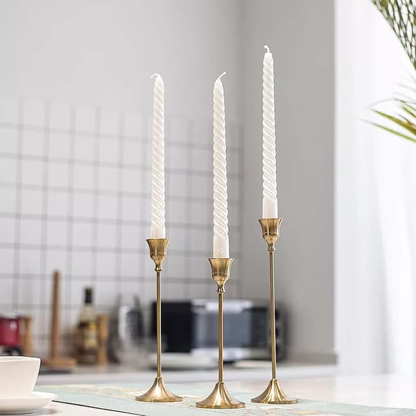 3 Lysestaker Lysestaker Gull Metall Kandelaber Dekorasjon Vi