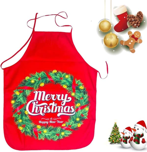 Jul Förkläde, Tryckt Förkläde, Kreativt Förkläde, Vuxen Kockförkläde