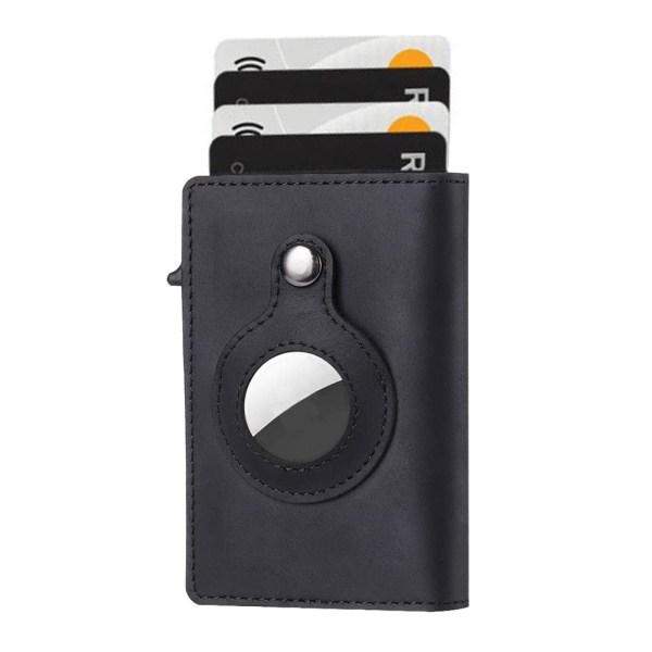 Svart plånbok Air Tag plånbok i äkta läder Rfid Technology Credi