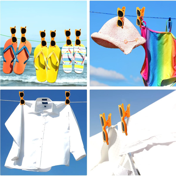 Strandhåndkleklemmer for solsenger, 4-PAK Fashion Style Solseng Til