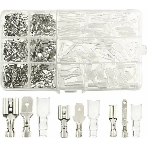 270 Pcs Cosse Electriques,Connecteur De Fil T-Connector, Mâle Fem