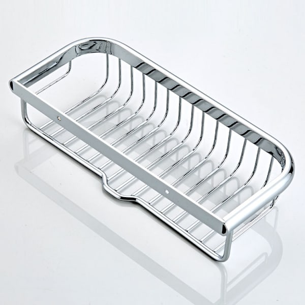 Chrome Rustproof Bath Shelf Shower Caddy, Veggmontert Rektangulær Kurv f