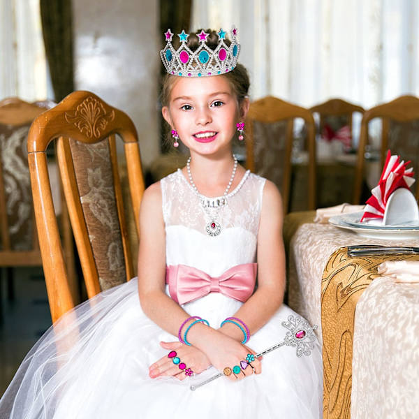 5 stk Prinsesse Pretend Smykker Leker, Jentes Smykker Kle seg Ut Lek S