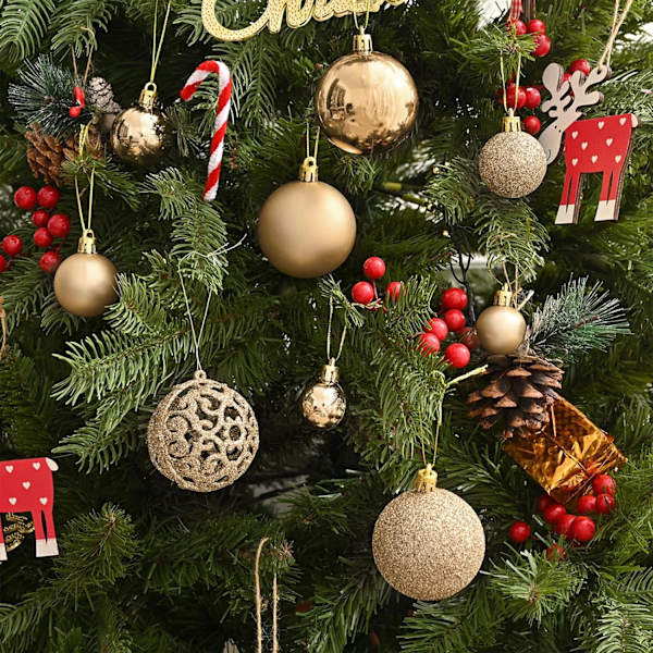 100-pack Slitstarka Plastjulkulor, Julgranspynt inomhus