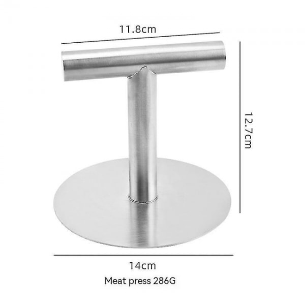 1 stk. rustfrit stål burgerpresse rund burger smasher dumpling sk
