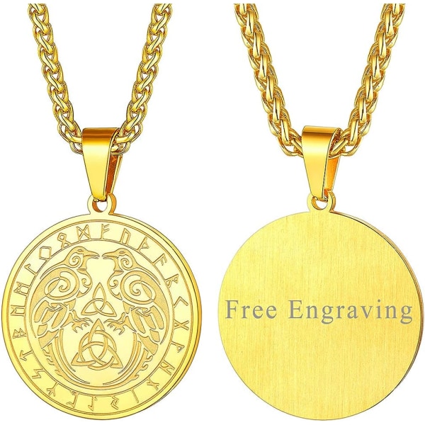 FaithHeart Vikings Kråkor Halsband Män Kvinnor Viking Celtic Medalj P