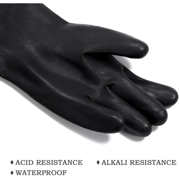 Kemikaliebeständiga latexhandskar av gummi, syra/alkaliska resistenta/I