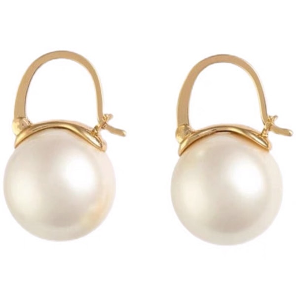 Elegante 925 Sterling Sølv Hvide Perle Dråbe Øreringe Dangle Stud