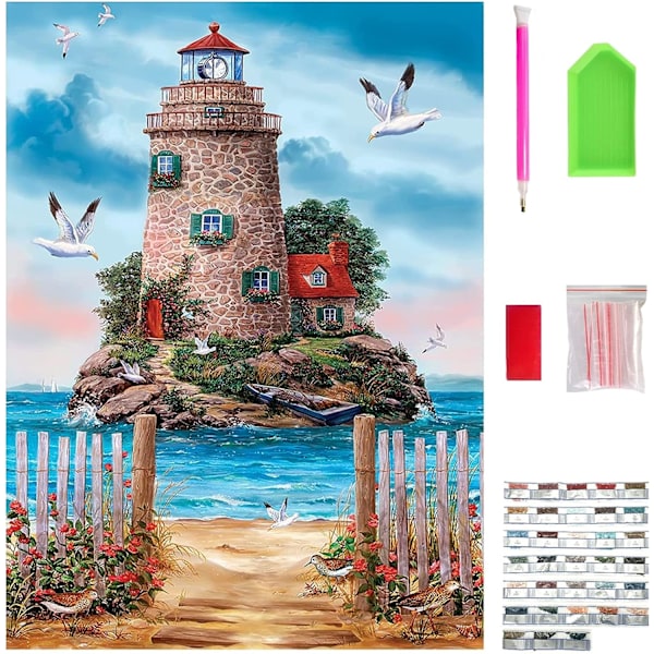 （50）4 kappaletta DIY-timanttimaalausjoukko jouluun, 5D joulukoriste