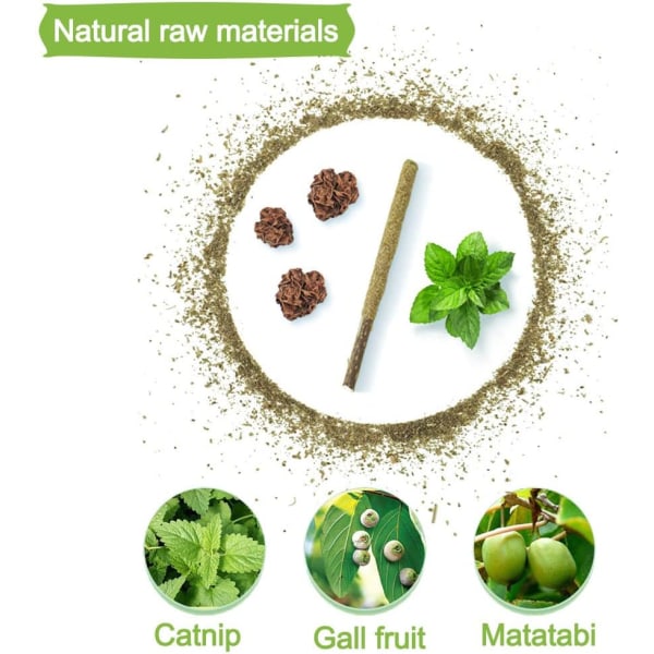 6 Matatabi Catnip Sticks, Naturliga Kattleksaker, Kattgodis, Tandvård