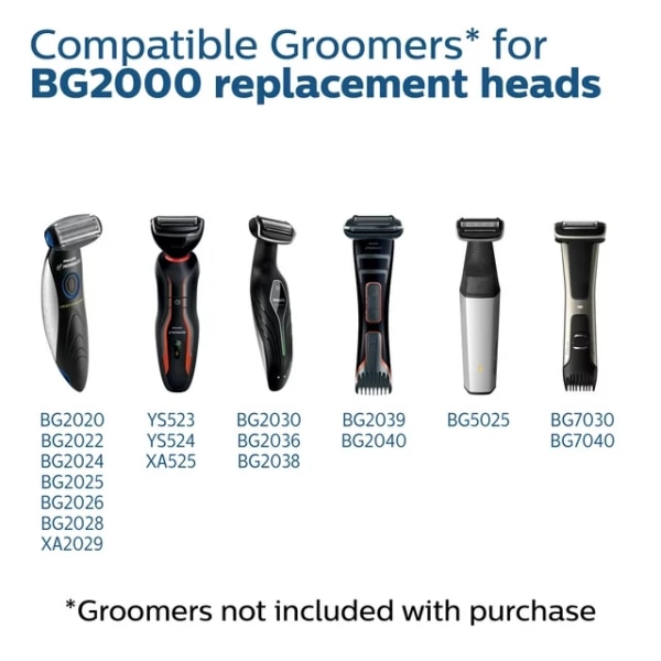 Lämplig för Philips ersättningshuvud för hårklippare BG2000