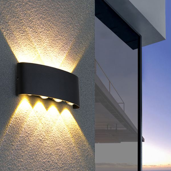 LED væglampe 8W moderne væglamper vandtæt væglampe armatur Al