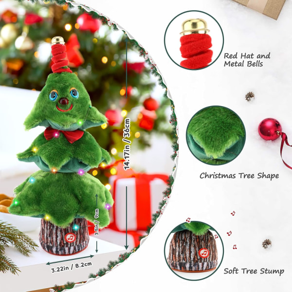 Syngende og dansende juletre Aceshop 14'' plysjleketøy w