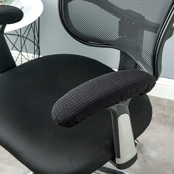 Svarta kontorsstolar med roterande armstöd, 1 par Elastic Chair A