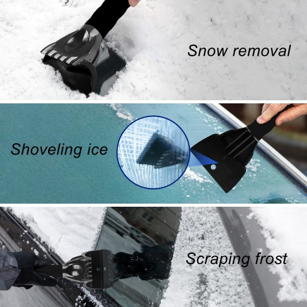 2-pakning (svart og blå, 9,8 x 4,3 x 1,2 tommer) Snø- og isskrape for