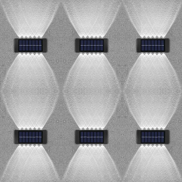 6-pack solcellslampor för utomhusbruk, 6 LED vattentäta solcellslampor för staket