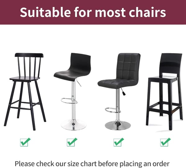 2PCS Bourgogne Stretch Barstol Överdrag, Tryckt Hög Stol Överdrag f