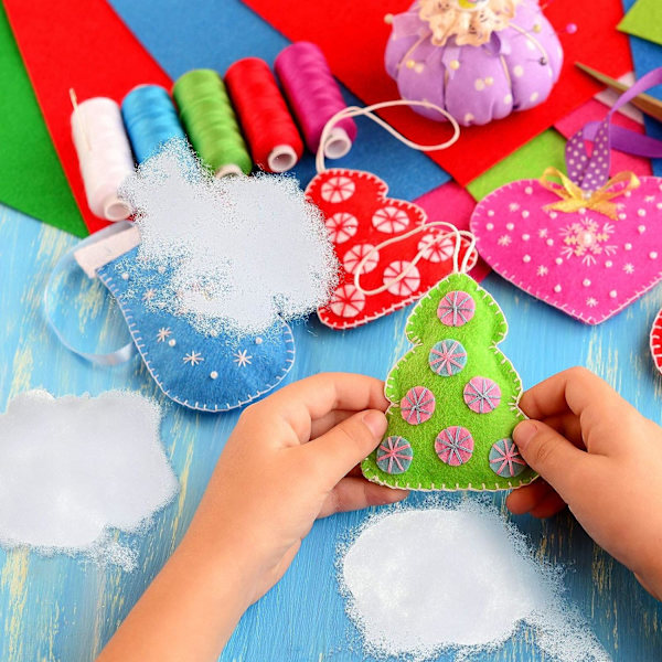 1 kg kunstig sne til jul - imiteret sne af fluffy bomuld til indendørs brug