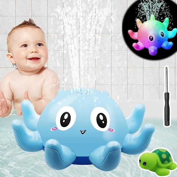 Baby Light-Up Badelegetøj, Induktionssprinklerlegetøj til Børn, LED-Fledermus