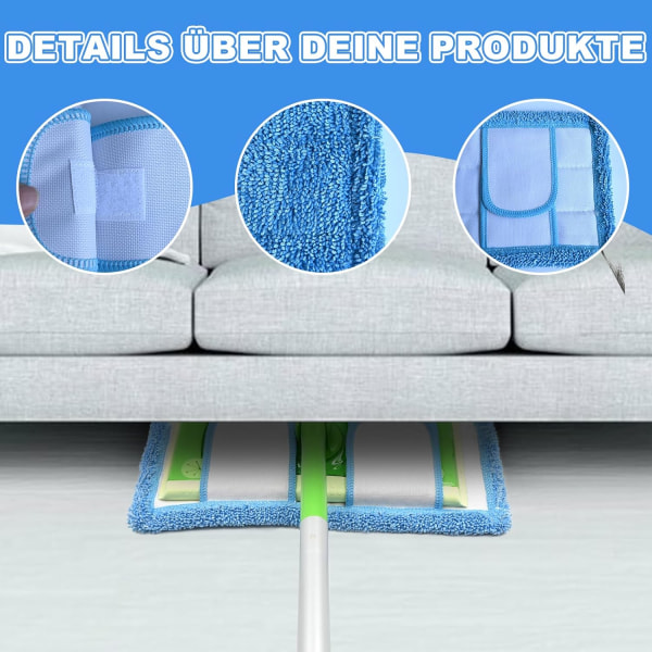 3-pack, Blue Swiffer Sweeper-kompatibel, återanvändbar ersättningsservett