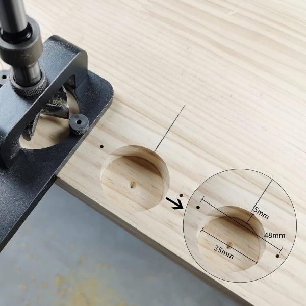 Skjult hængsel jig, 35MM rustfrit stål hængsel bore jig hul