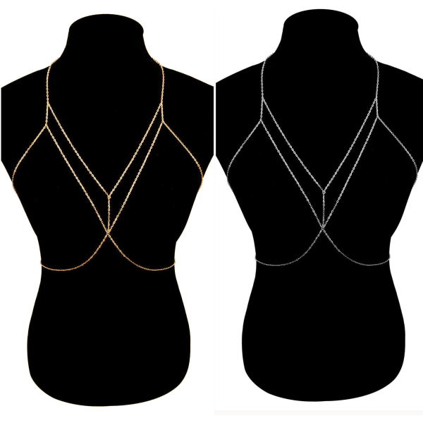 (Gold + Silver Color) Fashion Simple Sexy Belly Body Chain Neckla