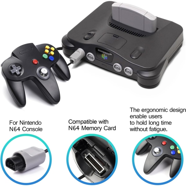 N64 Joystick Retro Gamepad, N64 Wired Game Controller för N64 Con