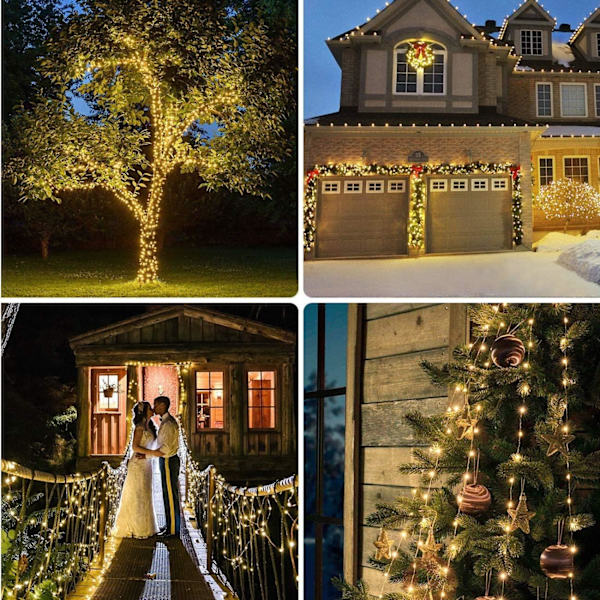 Solcellslingor, 20M 200 LED Vattentät Solcellslinga Utomhus