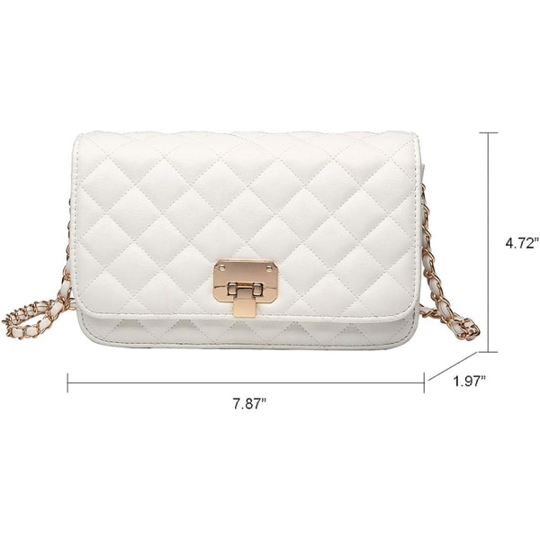 Dame Læder Crossbody Taske Quiltet Designer Crossbody Håndtaske