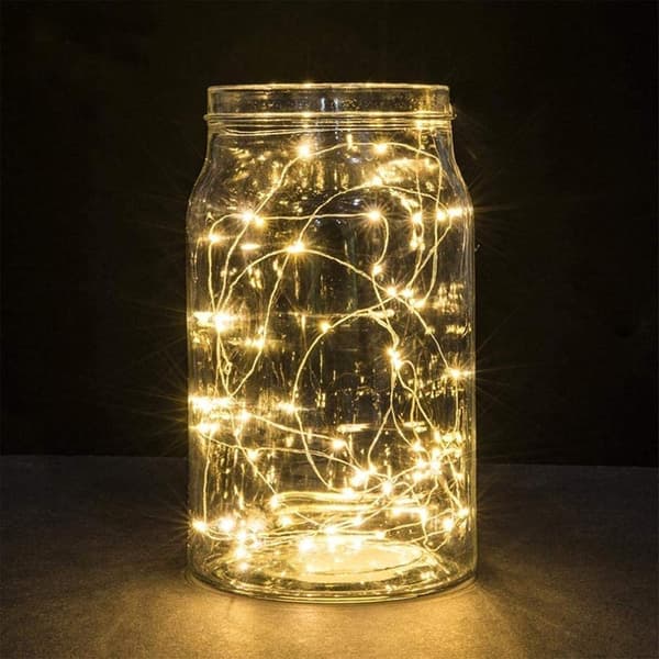 Batteridrevet LED-lys, 2-delt 20LED kobbertråds-LED, egnet