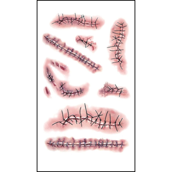 5 st kostym Halloween tillfälliga tatueringar, Halloween smink skräck
