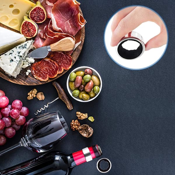 Rött vin krage hällpip set med 4 akryl ringar