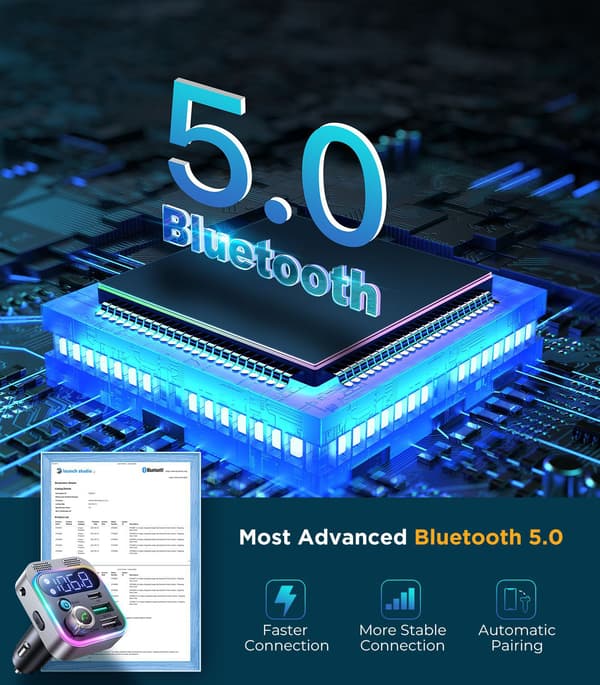 Bluetooth FM -lähetin ja auton pikalaturi 48W