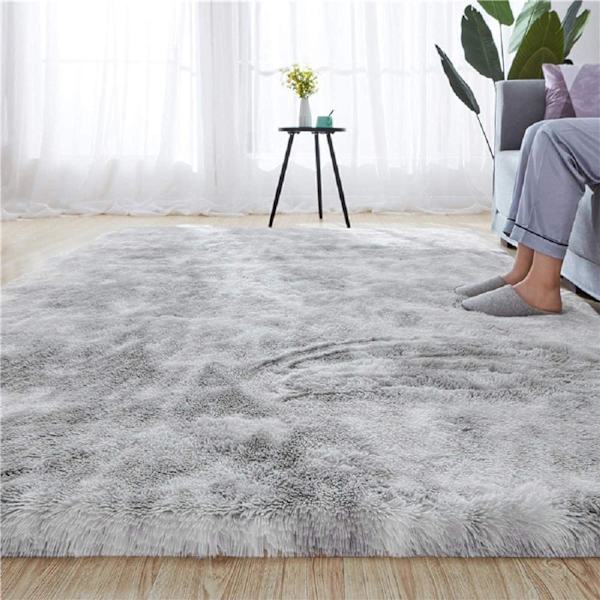 Mjuk och fluffig matta, silkeslen plyschmatta, fluffig inomhusmatta, modern halkfri