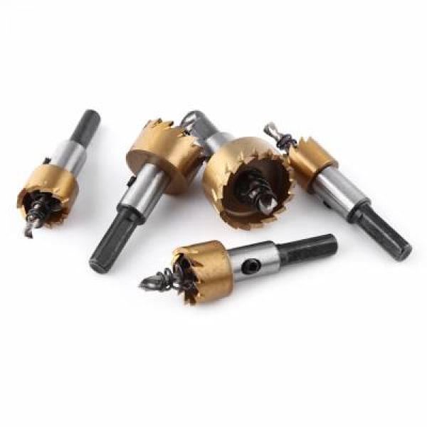 5 stk. 16-30mm HSS titanium hulsavssæt, metalbearbejdningsværktøjer