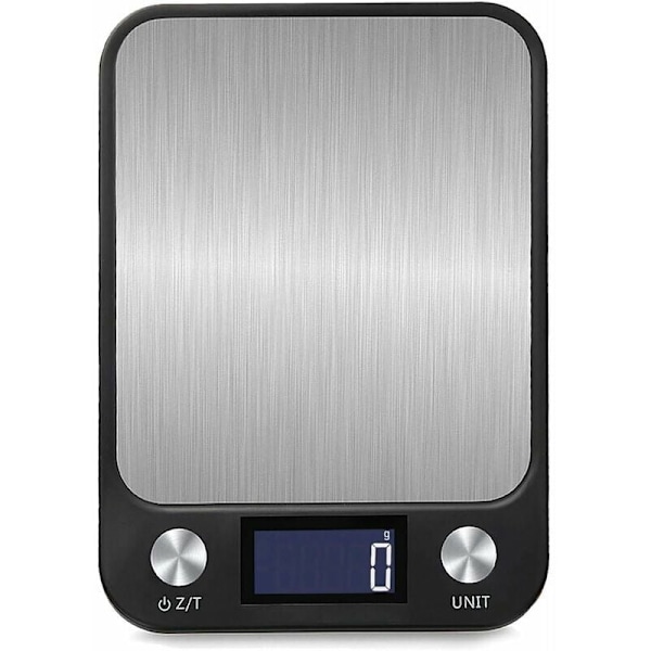 Svart digital köksvåg med touchkontroll 1g till 10 kg, USB-laddning