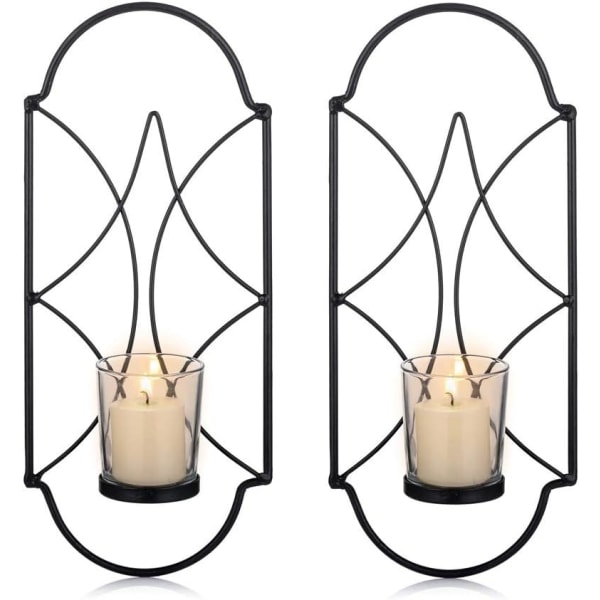 2 Ljusstakar Tealight Ljusstake Väggmonterad Metall Ljus