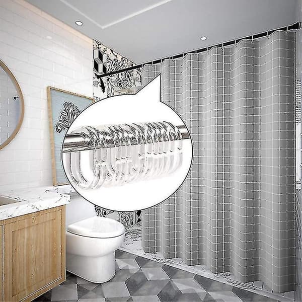 Duschdraperikrokar i plast, duschdraperikrokar, 36-pack