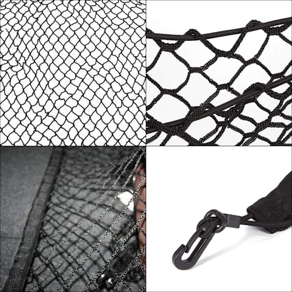 Mesh opbevaringsnet, 70 * 70cm bilopbevaringsnet stræk elastisk lastbil