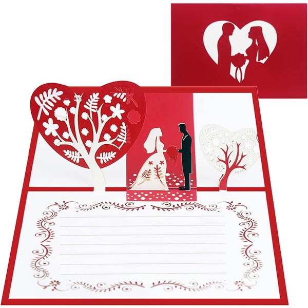 Valentine's Day-kort, bryllupsdagskort, 3D-kort, Pop Up C