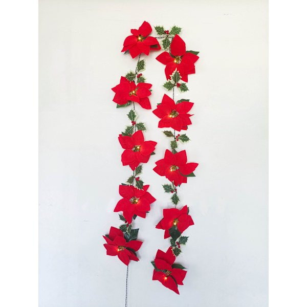 Poinsettia-kukkien valosarja, paristokäyttöinen, vedenpitävä Copp