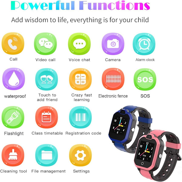 Blå, premium 4g børne smartwatch GPS børne smartwatch stemme videoopkald