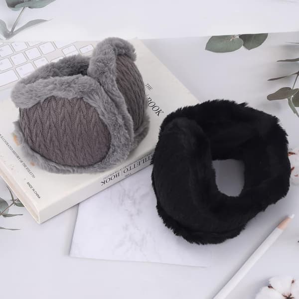 2 Unisex Vinteröronmuffar, Fällbara Köldskyddsöronmuffar, Plysch Vinn