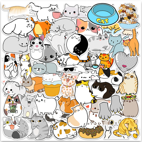 50 söpöä kissanpentua, graffititarraa Matkapuhelin vesikuppi Wat