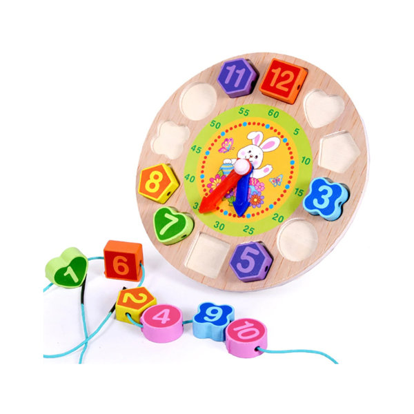 Fargerik tre-klokkeleketøy med 12 tall Digital Geometri Kognitiv K