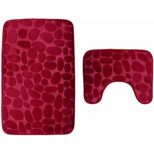 Toalettmatte og badematte, 2 deler, mikrofiber, polyester,