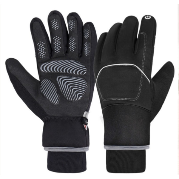 XL svarta, vattentäta, vindtäta och varma handskar för vinterkänsla