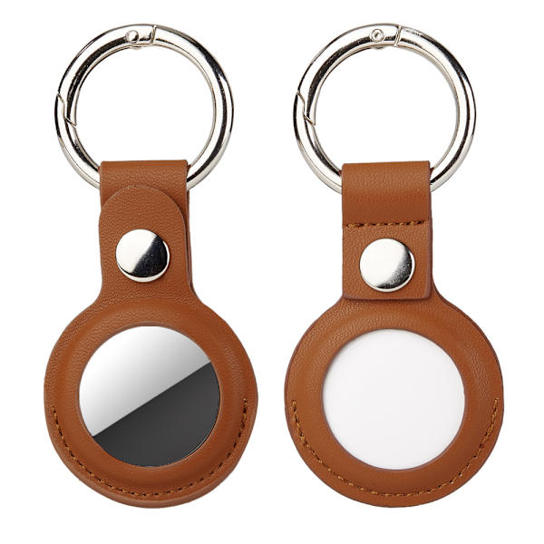 (Brun 2st) 2-pack AirTag Skal / Skydd med Nyckelring - Cho
