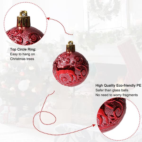 Julekule Ornamenter - Glitter Dekorert Julekule